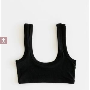 Shop ARQ black medium wide strap bra / bralette